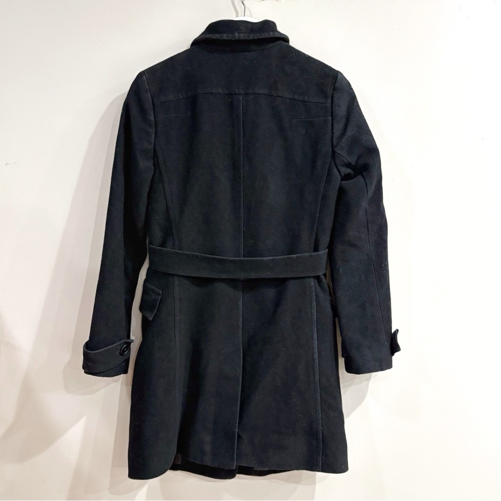 Club Monaco Women Peacoat XS Black Wool Blend Double Breasted Minimalist Chic - Picture 3 of 11